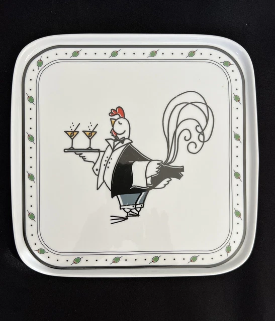 Poland Zrike Cocktails Plate Tray Tuxedo Rooster Martinis Olives