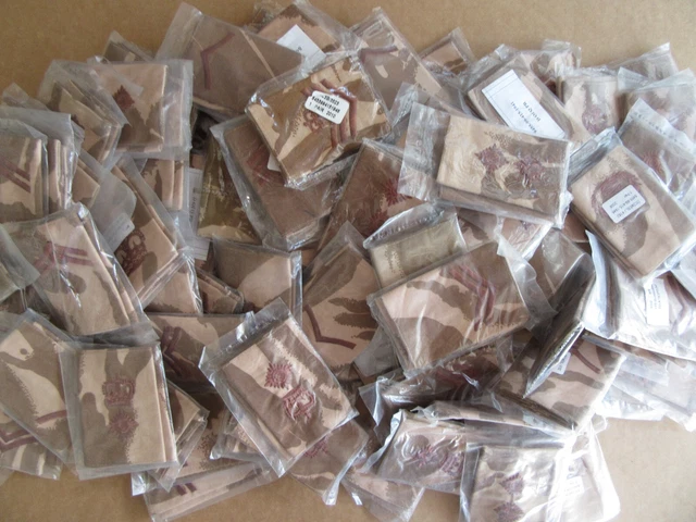 UK MOD. DESERT DPM British Army Rank slides, mixed. New. Job lot x 98 ...