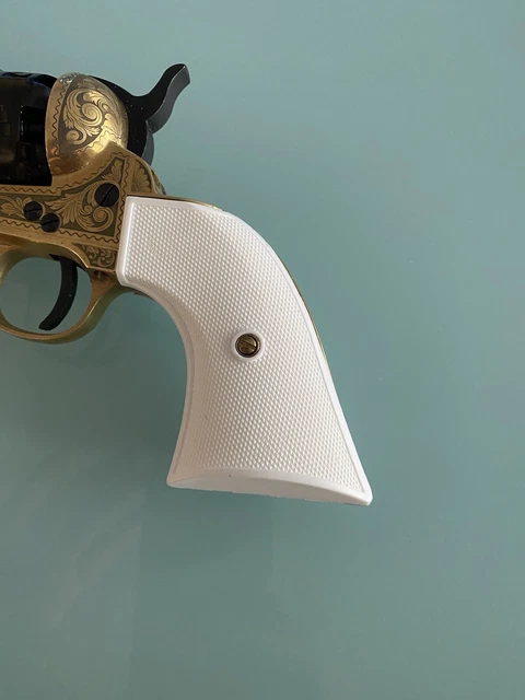 Pietta 1851 & 1873 Pistol Grips – Ceramic White Plastic Replacement Grips For Handguns 2 thumbnail image