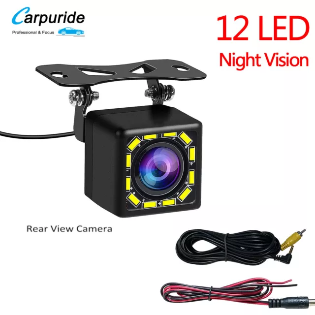 Carpuride 170 Angle Backup Rear Camera Reverse Parking Camera 12LED Night Vision