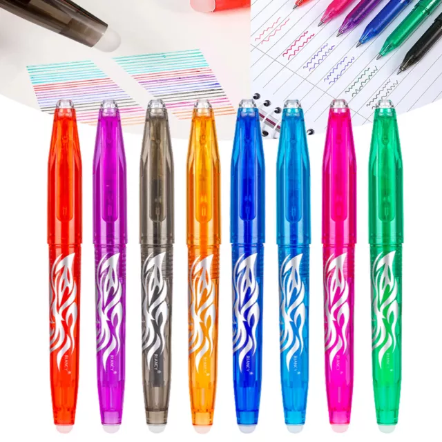 8PCS Erasable Pen 8 Colors Gel Ink Pens 0.5mm School Students Stationery Party