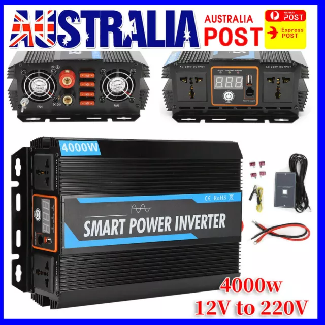 1500W Car Power Inverter DC 12V To AC 220V Pure Sine Wave Converter Transformer