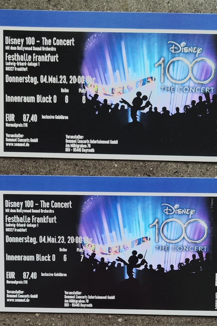 Konzert Walt Disney 100: The Concert ⚡ 2 Tickets Reihe 6 ⚡ Frankfurt 04.05.2023
