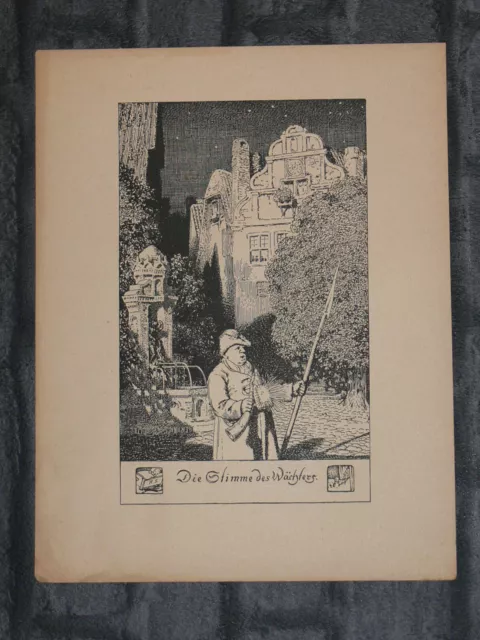 Die Stimme des Wächters - Rudolf Schäfer -  Kunstdruck - Um 1920