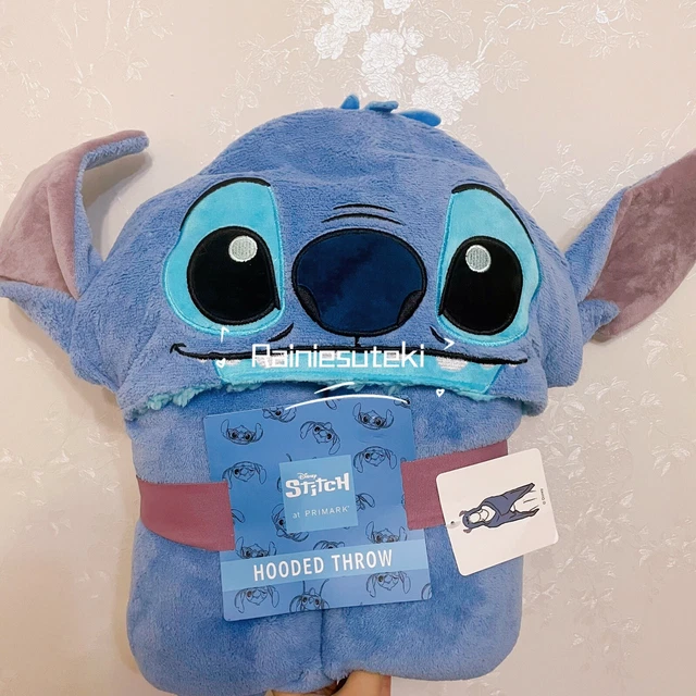 DISNEY LILO & Stitch 3D Hooded Throw Blue Soft Fleece Cosy Wrap Blanket