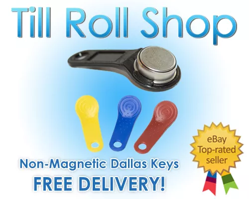 5 x Yellow iButton Non-Magnetic Fobs Dallas Keys EPOS Inc Del