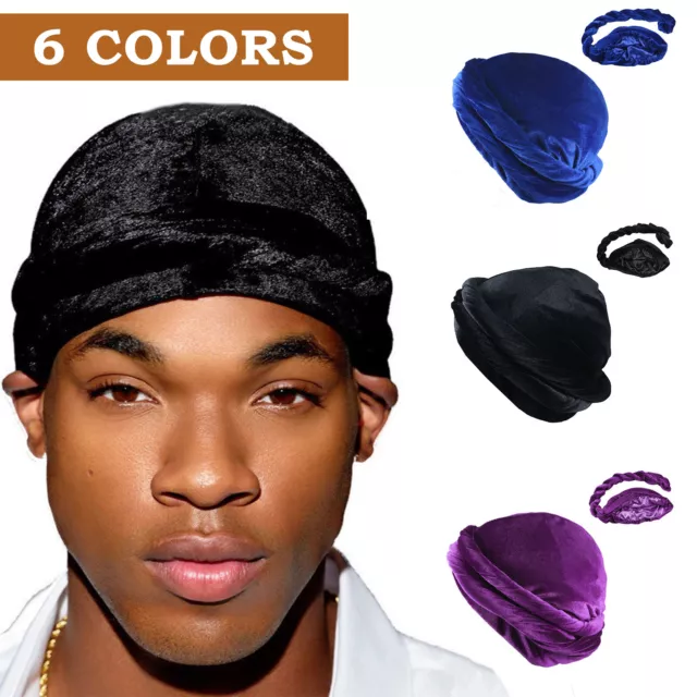 Turban Durag Turban Pour Hommes Bandeau Velours Foulard De Tête En Satin Bonnet