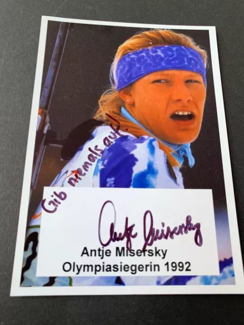 ANTJE HARVEY-MISERSKY Olympiasiegerin 1998 Biathlon signed Foto 10x15