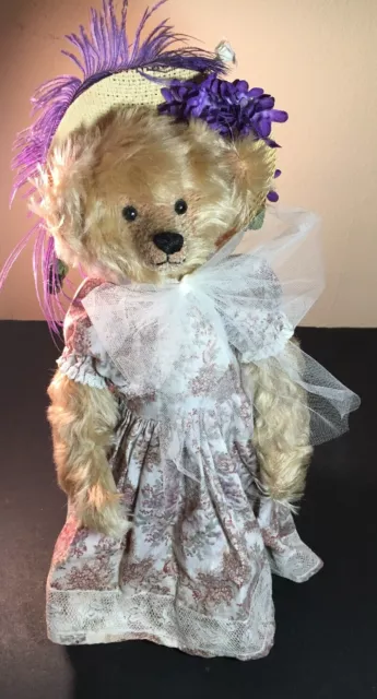 Martha’s Bears Bear-y Patch Handmade Unique 16” Teddy Bear With Stand Signed