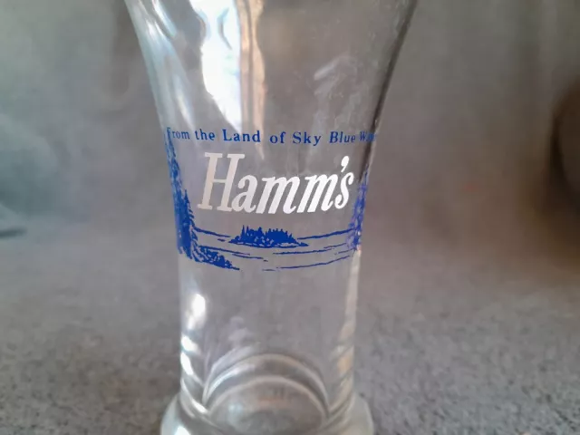 Rare Vintage Hamms Beer Sham Glass 5” The Land Of Sky Blue Waters White Logo 2