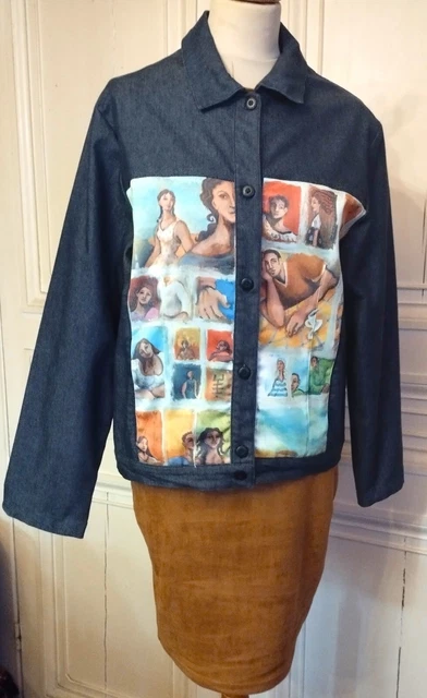Veste Brodée Noire 'Aventures Des Toiles' Taille 40 Femme – Occasion Très Bon état