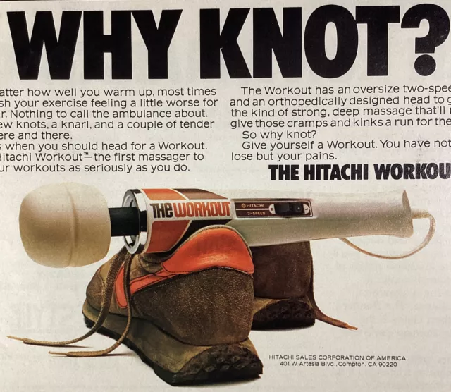 Hitachi Print Ad Original Vintage 1981 Rare Workout Nike Artesia Blvd Compton CA