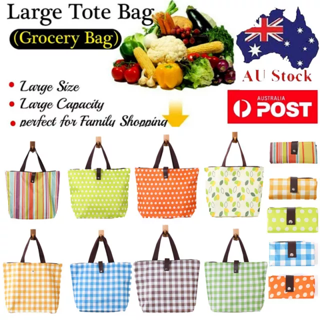 Large Capacity Tote Bags, Reusable Shopping Bags Tote Long Handle Grocery Bag AU