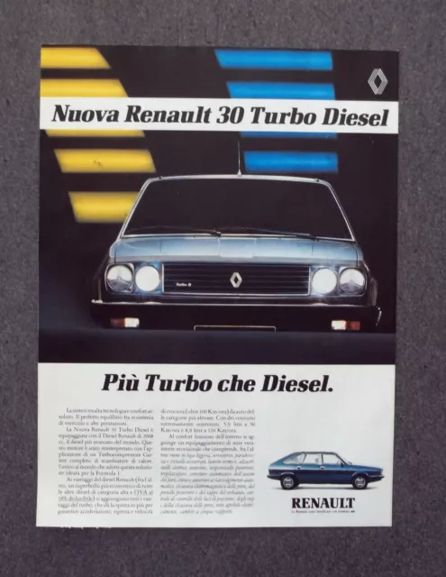 G172-Advertising Pubblicità - 1982 - RENAULT 30 TURBO DIESEL