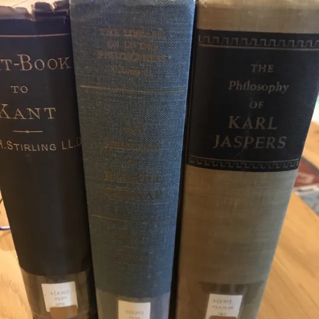 3 X Vintage Philosophy Kant, Carnap & Jaspers Dark Academia Academic Ex Lib 1st