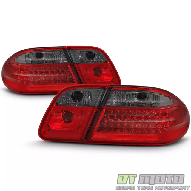 Red Smoke 1996-2002 Mercedes-Benz W210 E300 E320 E430 E55 LED Tail Lights Lamps 3