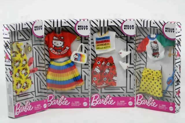 ALL 4 NEW Barbie Doll Hello Kitty Fashion Packs HELLO KITTY 39.43