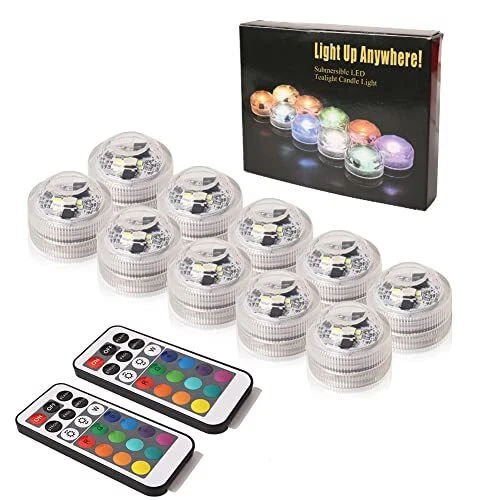 Aeeyui 10PCS Bougie LED Lampe Submersible Etanche Lampe sous-Marines Étanche ...