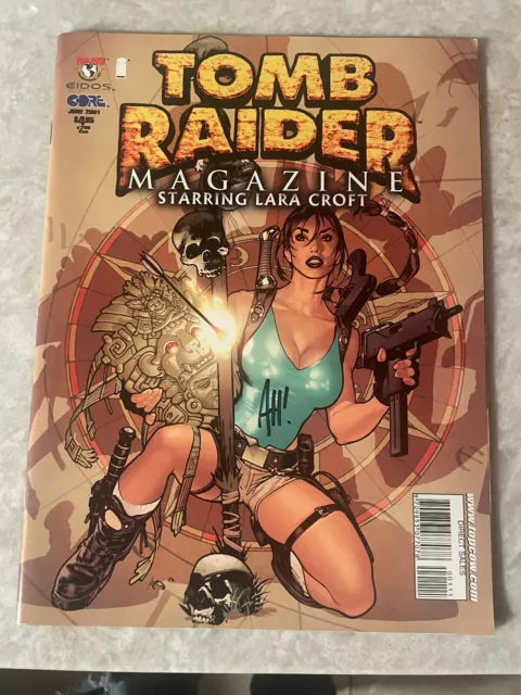 TOMB RAIDER MAGAZINE # 1, Signed Adam Hughes June 2001 Top Cow, Lara Croft