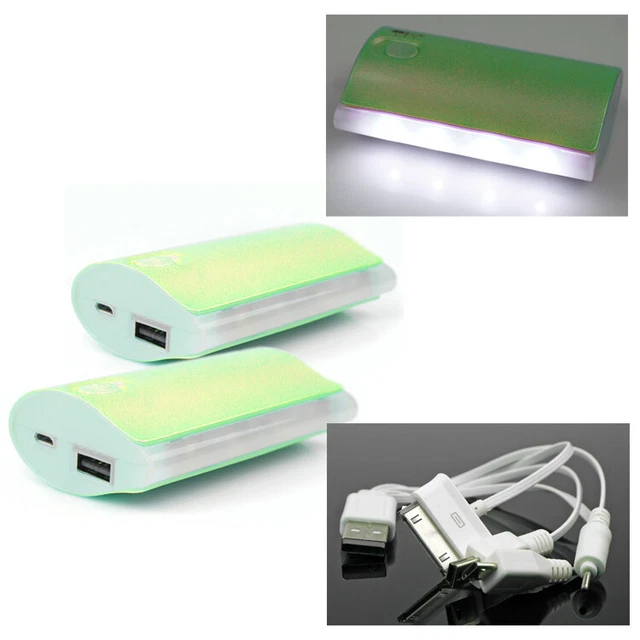 2X 5200Mah Power Battery Charger Micro Usb Green Nokia Lumia 1020 920 Optimus G2