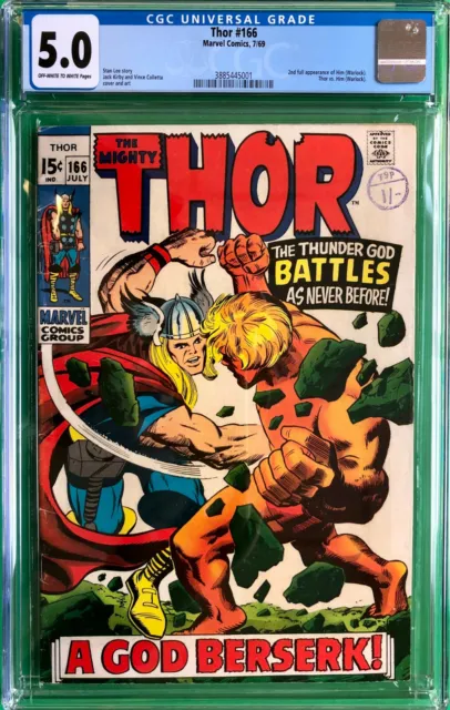 Thor #166 CGC 5.0 (1969) 2nd Full Appearance of HIM (Adam Warlock)