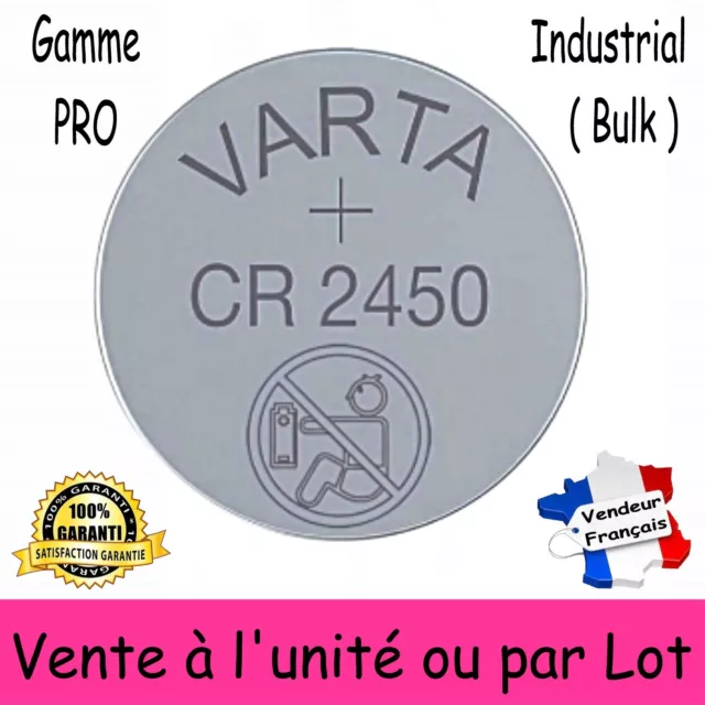 Pile VARTA CR2450 Lithium 3V - Disponible par Set de 1 2 5 10 20 30 40 50 ou 100