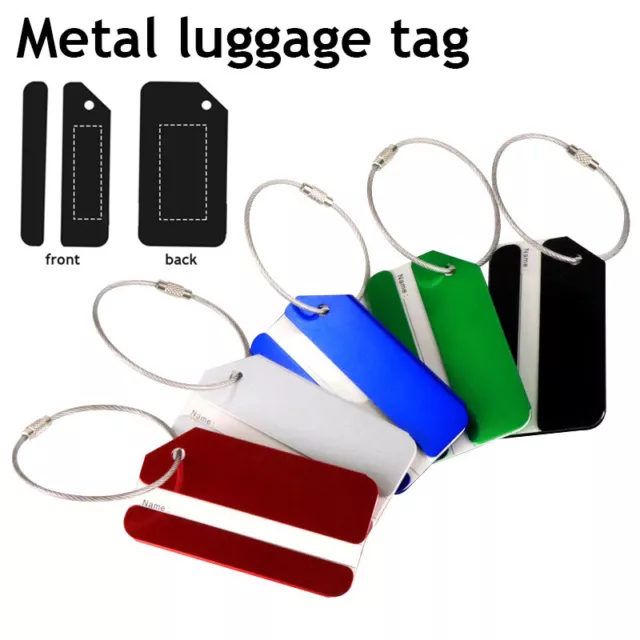 Aluminium Luggage Tags Baggage Travel Aeroplane Name Address Suitcase ID Labels