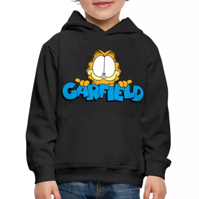 Garfield Gesicht Logo Kinder Premium Hoodie