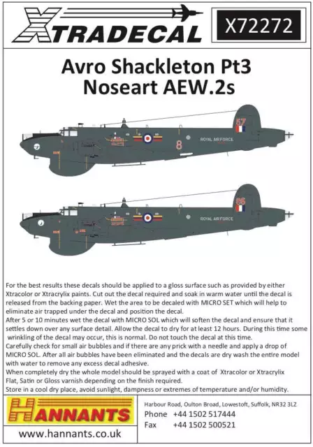 Xtradecal 72272 1:72 Avro Shackleton AEW.2 Nose Art Part 3