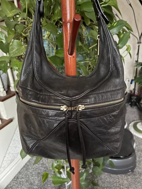 Kooba Black Leather Handbag Purse Medium