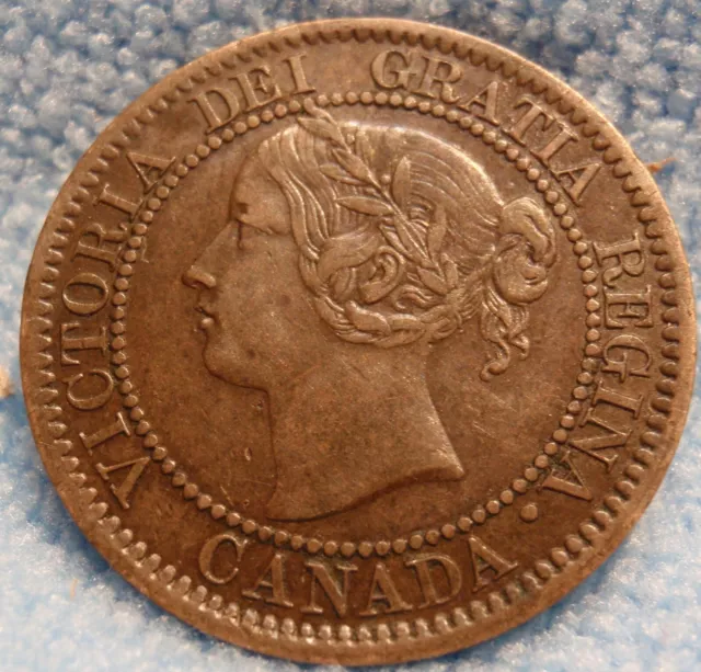 1859 XF/AU High Grade CANADA LARGE ONE 1 CENT Victoria COIN