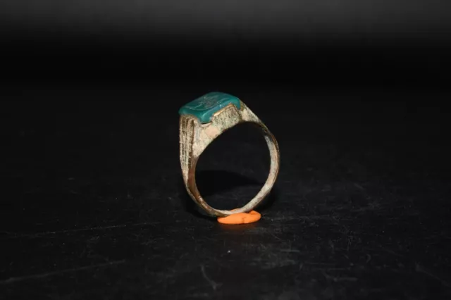 Ancient Roman Bronze Legion Ring with Rare Engraved Bezel 2nd Century AD 2