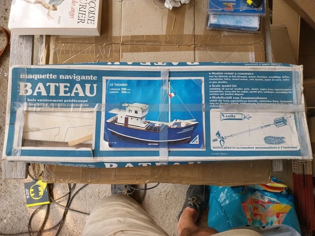 YK011 Soclaine maquette bateau bois motorisé CT 12 1985 LE COTIER