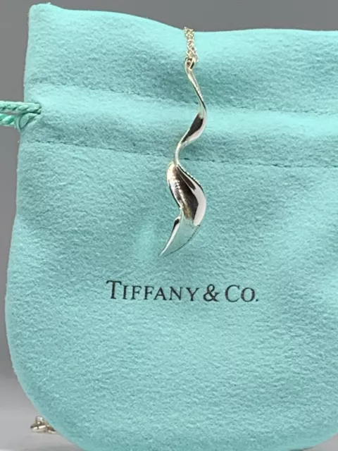 Tiffany & Co.  Frank Gehry Sterling Silver  Swirl Pendant 16" Necklace