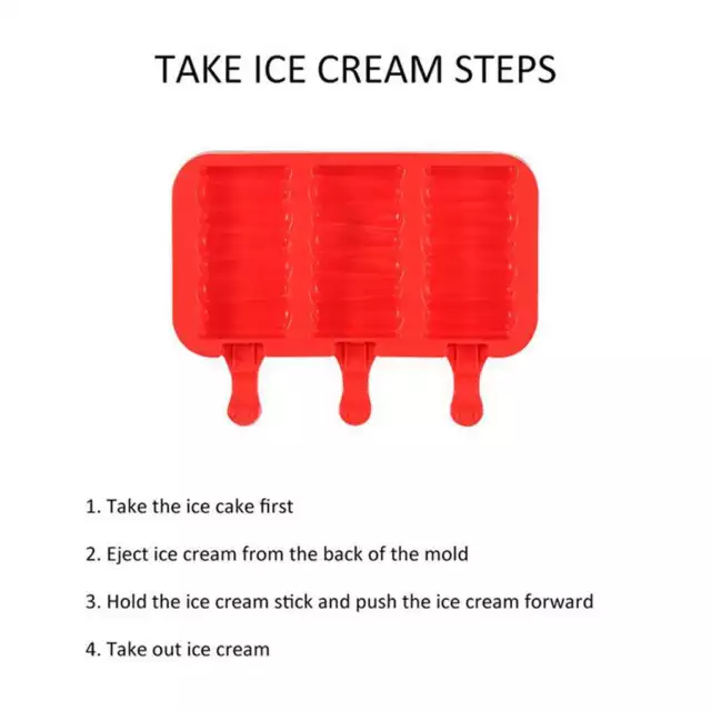 Kitchen DIY Ice Cream Lolly Maker Mould Cake Bake Mold Silicone