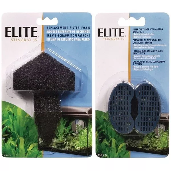 ELITE Stingray Filter Media 5, 10, 15 Foam Pad Zeo Carbon Replacement Cartridge