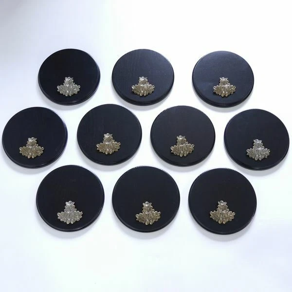 10 Placa de Jabalí Tablero Keiler Gewaffbrett Oscuro AF17cm+ 10 Hoja de Roble