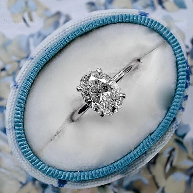 Bague Fiançailles Diamant Lab 4.5 Ct Ovale – Or Rose 14 Carats – Certifiée IGI – Taille Ajustable