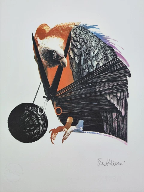 Valeriano Trubbiani "Letra V" Opera Litografía Fotolitografía Bolaffi Arte