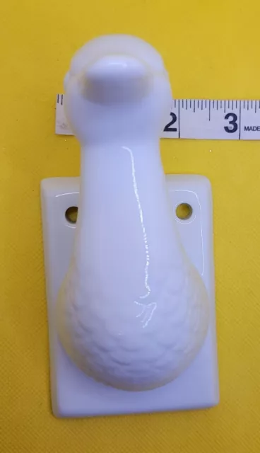 Ceramic Duck Goose Head Towel Holder Hanger Country Wall Hook Vintage 6.5"