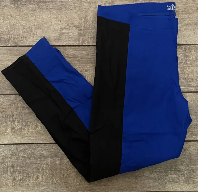 NWT Revolt Blue Black Color Block Stretch Denim Pull On Pants Size 3X