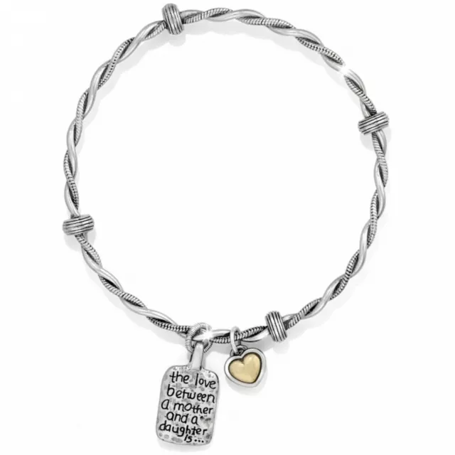 NWT Brighton ART & SOUL DAUGHTER Mother Silver Gold Charm Bangle Bracelet  $34