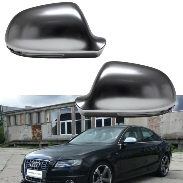 Rétroviseur Boîtier Mat Aluminium Compatible pour Audi A3 8P A4 B8 A6 C6 Q3 A5 S