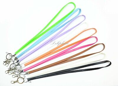 Multi Colors Leather PU Necklace Lanyard with Key chain for ID badge holder