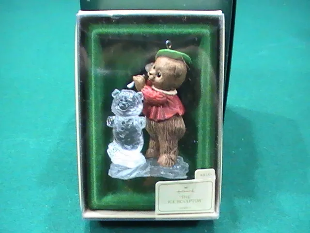 Hallmark Ice Sculptor Artist Christmas Bear  Ornament NEW MINT in Box 1981 The