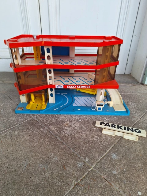 Garage à jouets pour voitures miniatures - MOLTO - 3 étages - 1 looping - 2 voitures à friction