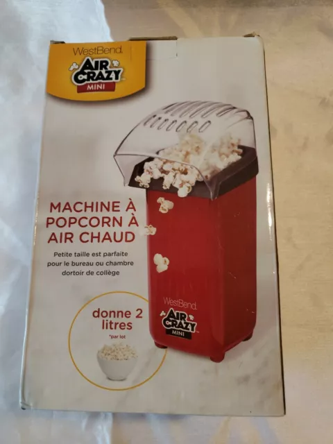 BRAND NEW West Bend Air Crazy Mini Red Electric 2 Quart Hot Air Popcorn Machine