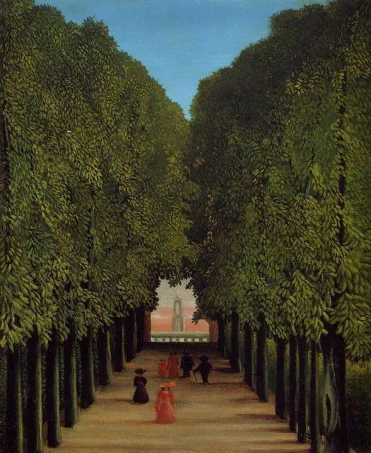 Hand painted Oil painting henri rousseau - Alleyway in the Park of Saint Cloud