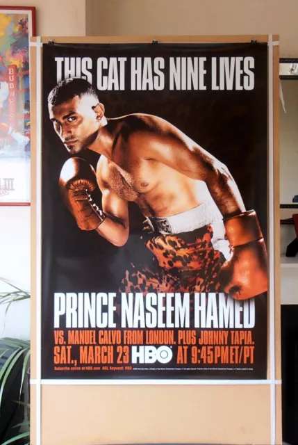 PRINCE NASEEM HAMED vs. MANUEL CALVO : Original HBO CCTV Boxing Fight Poster 10D