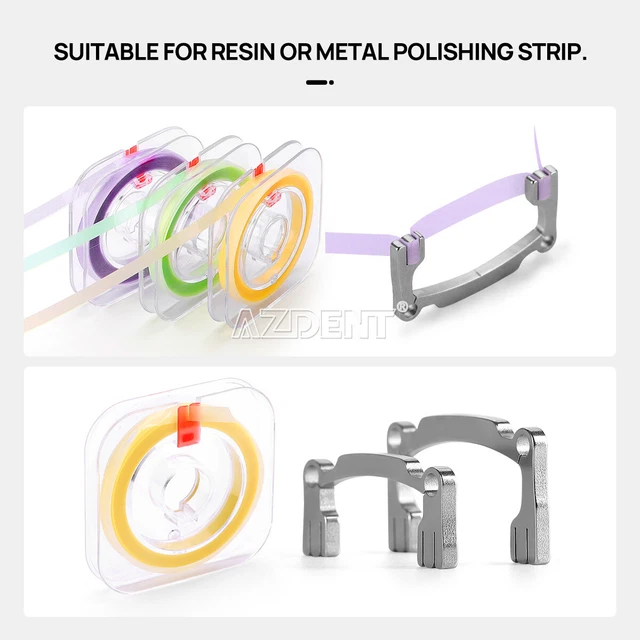 Dental Polishing Strips Resin Coarse Medium Fine 4mm & Polisher Strip Holder